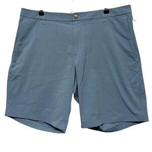 Lululemon Commission Shorts Men 38 Blue Grey Performance Golf Textured LM7ARXS